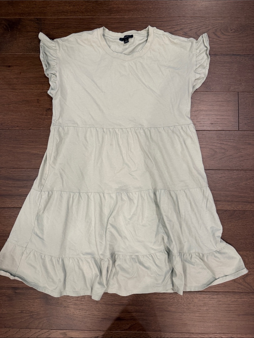 J.Crew Women’s Light Green Tiered Short Sleeve Mini Dress Size Small - C1-510